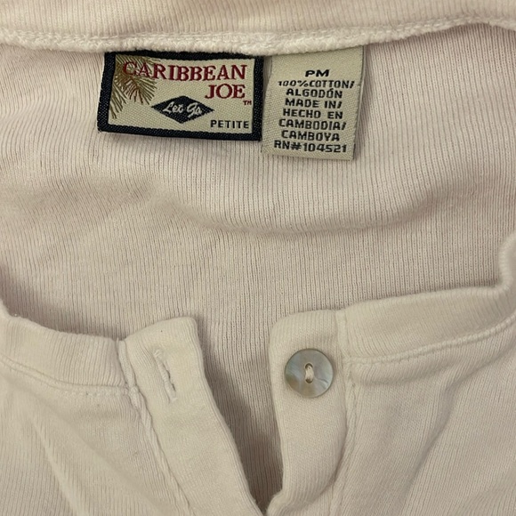Caribbean Joe white button up cardigan like top - Picture 2 of 8